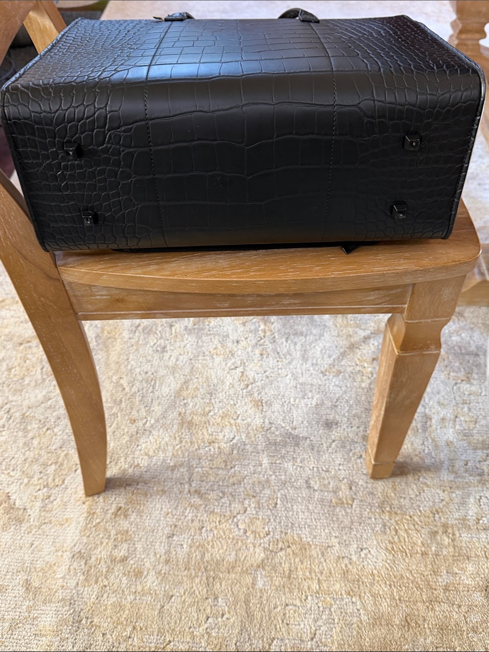 BÉIS The Work Tote in Black Croc Laptop Bag EUC Travel Bag Like New - Picture 8 of 14